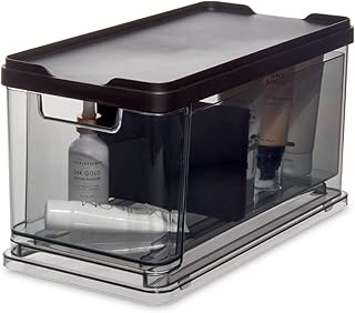 Medium stacking cosmetic drawer with lid and divider