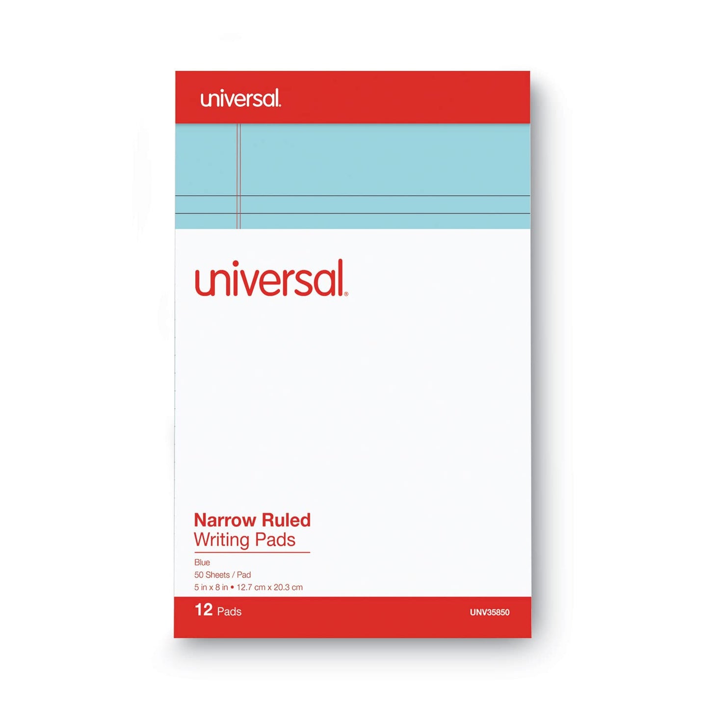 Colored perforated note pads, 5 x 8, blue, 50 sheets