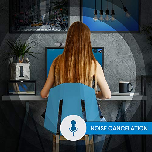 1080p Full HD Webcam - Computer Desktop or Laptop Streaming Camera, Real-Time Video Recording with Autofocus and Dual Noise Cancelling