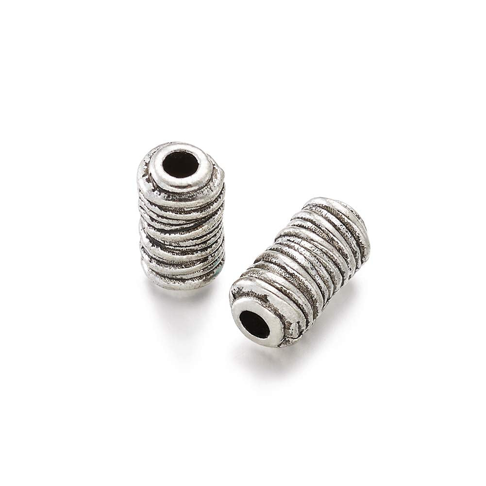 Antique Silver Column Spacer Beads for Jewelry Making