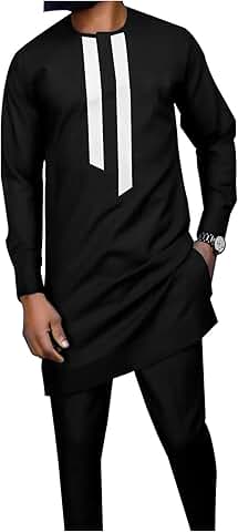 Traditional African Men's Dashiki Shirt and Pants Set