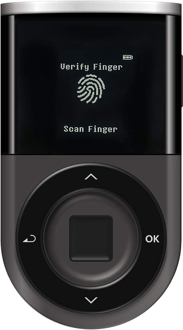 Biometric Wallet-Cryptocurrency Hardware Wallet-Bluetooth-Supporting Bitcoin, Ethereum and more