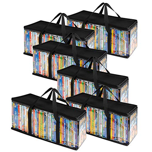 DVD Storage Bags 6 Pack, Transparent PVC, Water Resistant