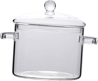 Ergonomic Glass Saucepan with Lid for Cooking
