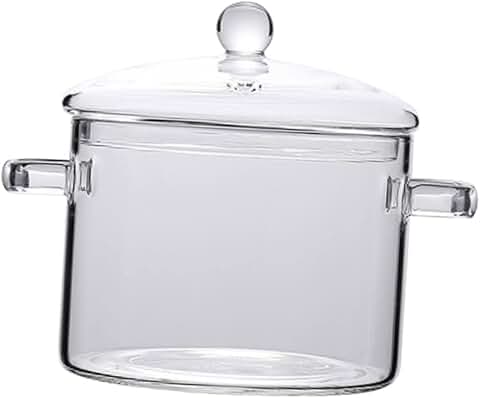 Ergonomic Glass Saucepan with Lid for Cooking