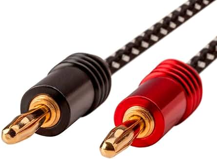 Premium 14AWG Braided Speaker Wire, 2 Pack, 6 Feet
