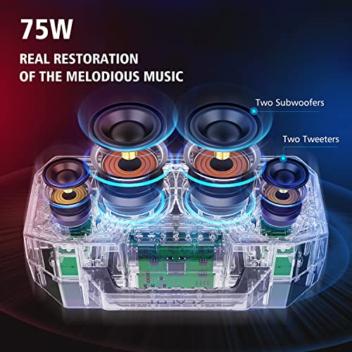 Bluetooth Speaker, 80W Portable Bluetooth Speakers Loud with Dual Paring,IPX7 Waterproof Outdoor Speaker with 14,400MAh Big Battery,50H Playtime,Stereo,Party, Beach Wireless Speaker