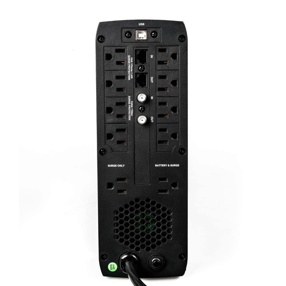 Vertiv PSA5 1500VA 900W line-Interactive UPS with AVR Technology and Battery Backup, 10 outlets and Three-Year, Full Unit Replacement Warranty (PSA5-1500MT120)