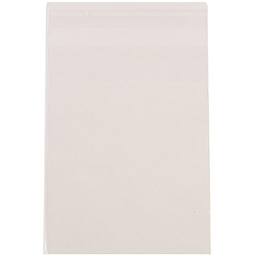Clear self-adhesive cello sleeves, 4 5/8 x 5 7/8, 100 pack