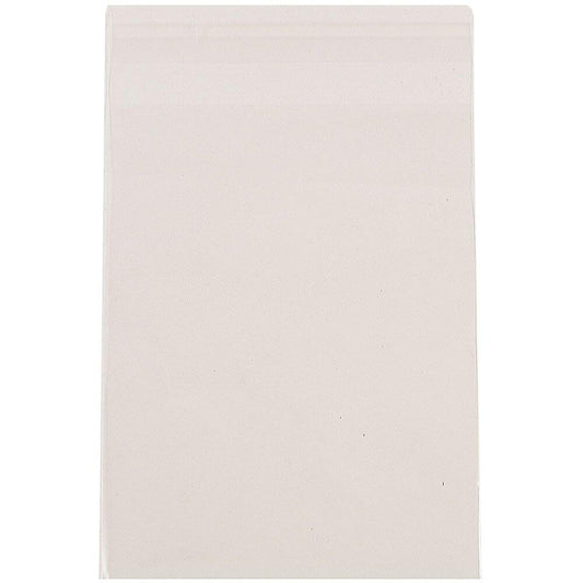 Clear self-adhesive cello sleeves, 4 5/8 x 5 7/8, 100 pack