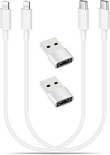2-Pack 1Ft USB C to Phone Charging Cables