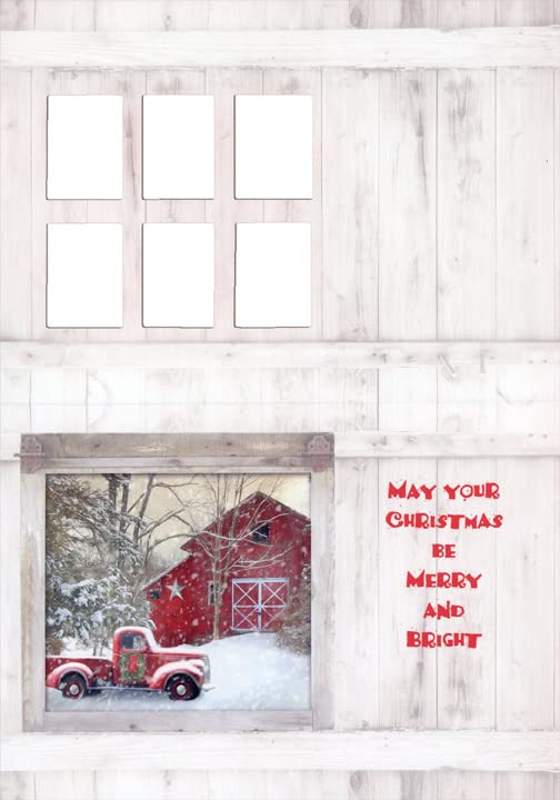 Red Truck Glitter Stationery Paper with Full Color Inside