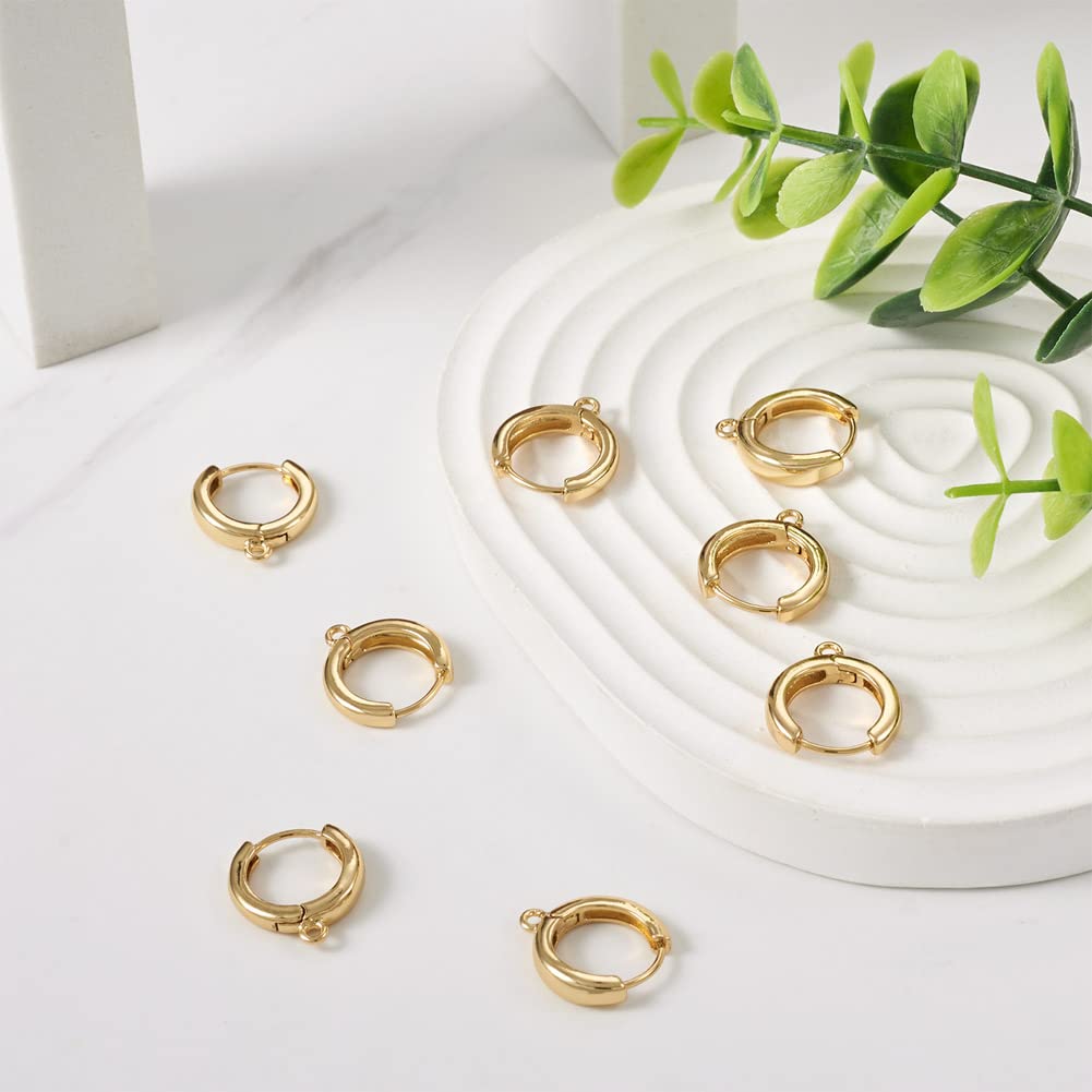 Gold Plated Chunky Huggie Hoop Earrings for DIY Jewelry