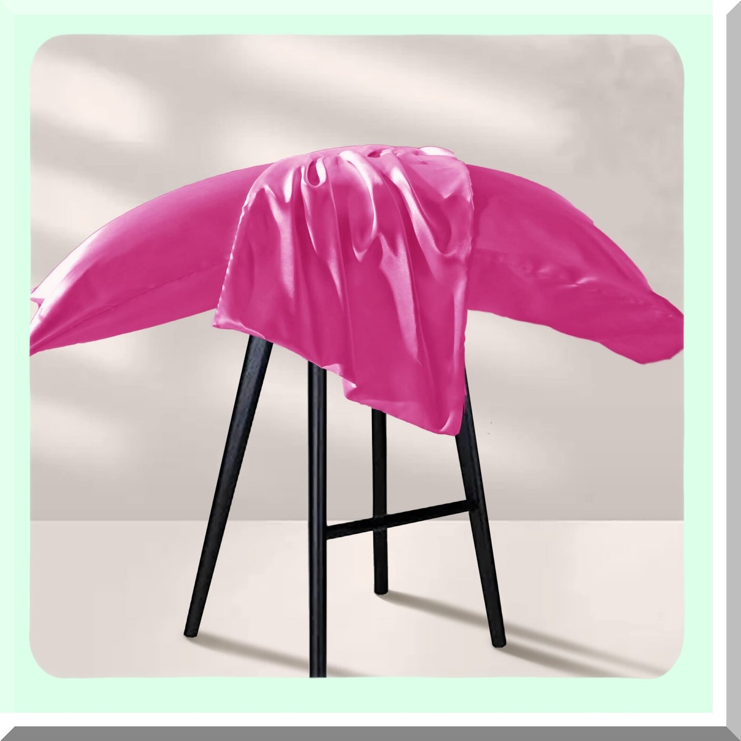 Silky Hair Protection Pillowcase Set - 2 Pack Long Body Pillow Covers, Hot Pink 20x48 Pillowcases with Envelope Closure for Hair Care