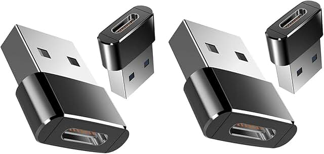 Type C Female to USB 2.0 Male Converter Pack of 4