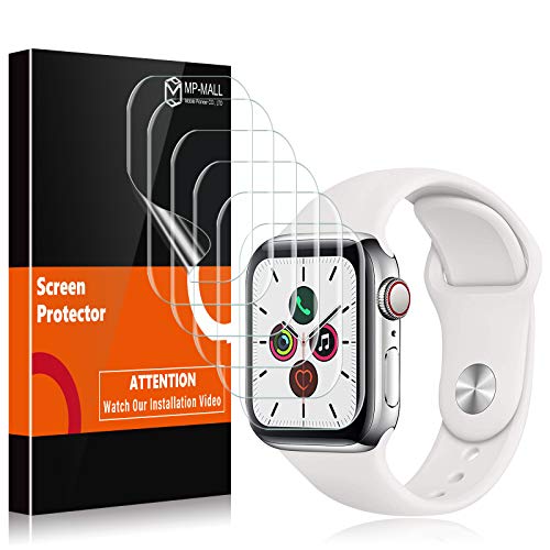 6 Pack Screen Protector Compatible with Apple Watch 40mm Series 6 5 4 and Apple Watch SE 40mm Flexible TPU Film Bubble-Free for iWatch 4 5 6 SE 40mm