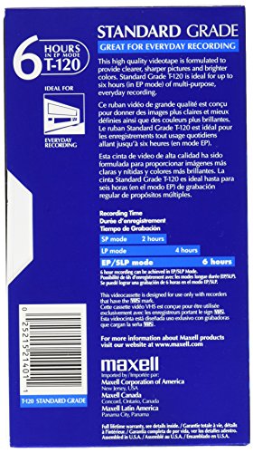 12 Pack All-Purpose Standard Grade 6 Hour VHS Videotape Cassette by MAXELL (Catalog Category: Presentations & Meeting Supplies / Audio Visual)
