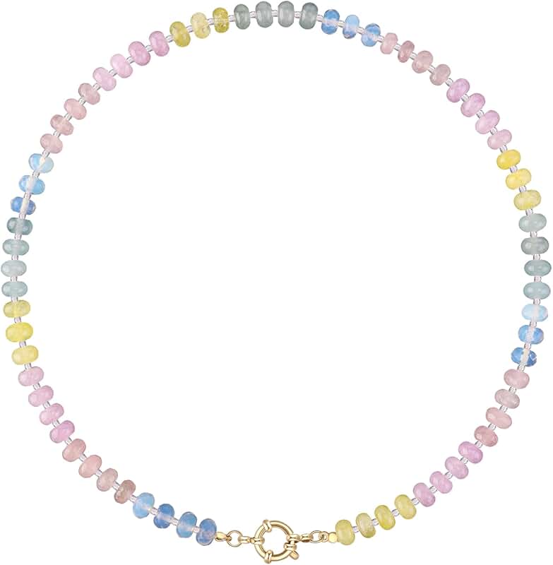 Colorful Beaded Gemstone Necklace for Women
