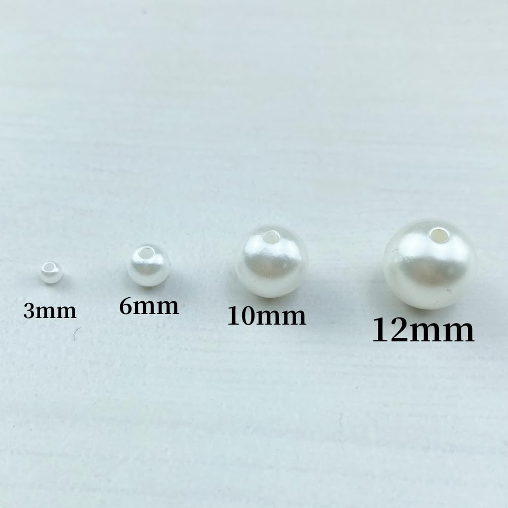 100pcs 12mm Resin Pearl Beads for Jewelry Making and Crafts