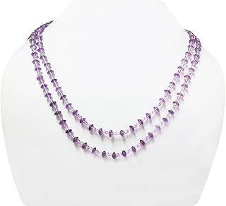 Amethyst Beaded Necklace with Silver Findings 16"