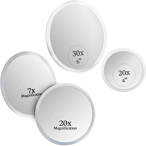 Magnifying Mirror Sets with Suction Cups for Travel and Makeup