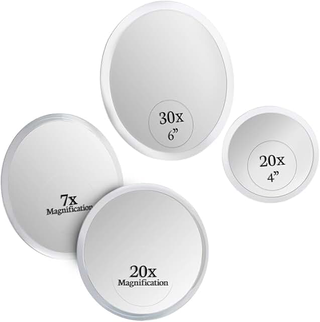 Magnifying Mirror Sets with Suction Cups for Travel and Makeup