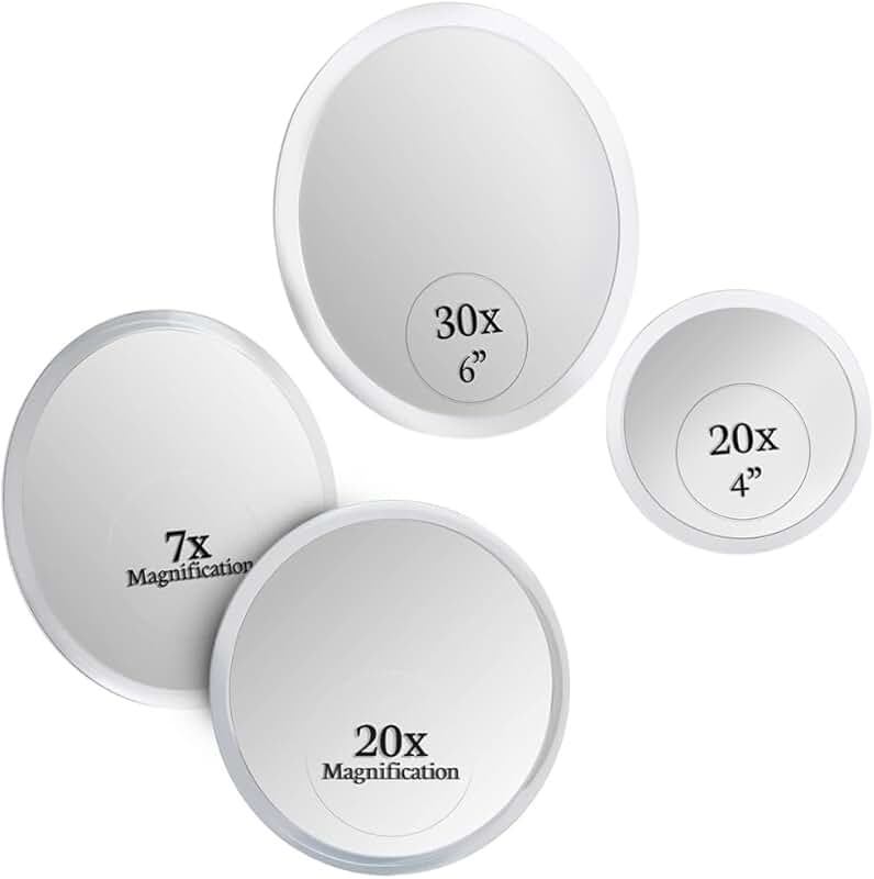 Magnifying Mirror Sets with Suction Cups for Travel and Makeup