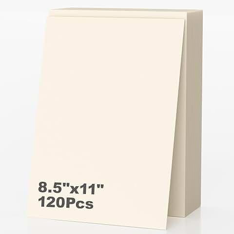 120 Sheets of 8.5 x 11 Ivory Heavyweight Cardstock