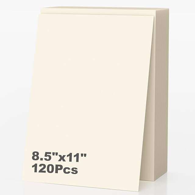 120 Sheets of 8.5 x 11 Ivory Heavyweight Cardstock