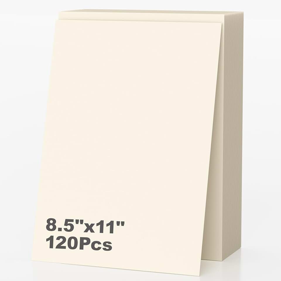 120 Sheets of 8.5 x 11 Ivory Heavyweight Cardstock