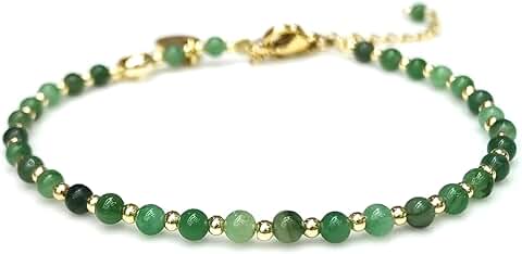 Small 3mm Natural Gemstone Bead Bracelet for Women