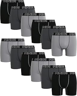 Men's Boxer Briefs, 12 Pack, Soft Performance, 6-Inch Inseam