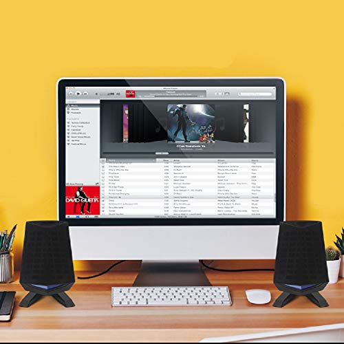 1 Pair Wired Computer Speakers USB AUX Bass Reinforcement PC Speaker for Laptop Desktop Phone 6W Audio Multimedia Loudspeaker