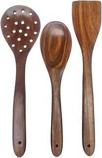 Wooden Spatula and Spoon Set for Cooking and Serving