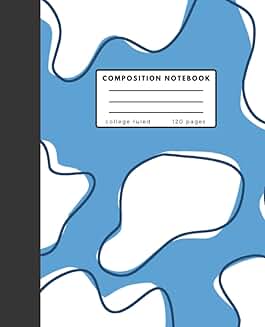 Blue pastel abstract animal print notebook for students