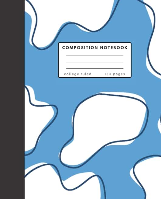 Blue pastel abstract animal print notebook for students