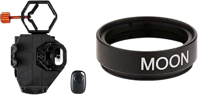 Universal Smartphone Digiscoping Adapter with Remote and Moon Filter
