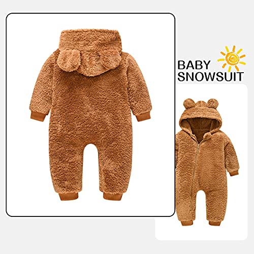 Btrown Baby Fleece Jumpsuit Onesie Girls Hoodie Warm Clothing 1t