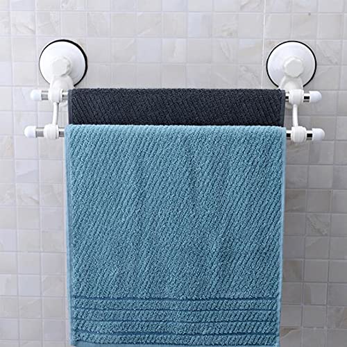 Home Bathroom Stainless Steel Towel Rack Vacuum Suction Cup Towel Shelf Double Towel Holder