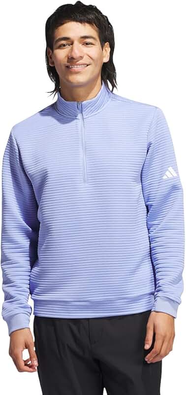 Men's Blue and White Quarter Zip Pullover