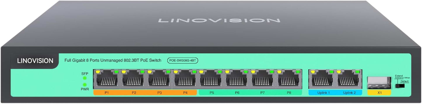 8-Port Full Gigabit PoE++ Switch with 120W Power