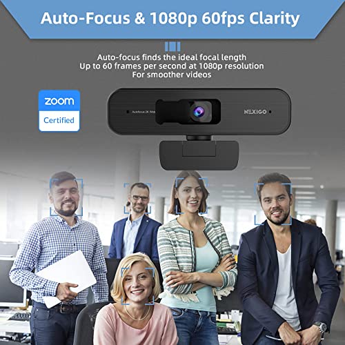 2K Zoomable Webcam Kits, N940P QHD 1440P Webcam, Autofocus, Support 1080P@ 60FPS, 3X Digital Zoom, Upgraded Video Conference Lighting, Extendable Tripod Stand, for Zoom/Skype/Teams