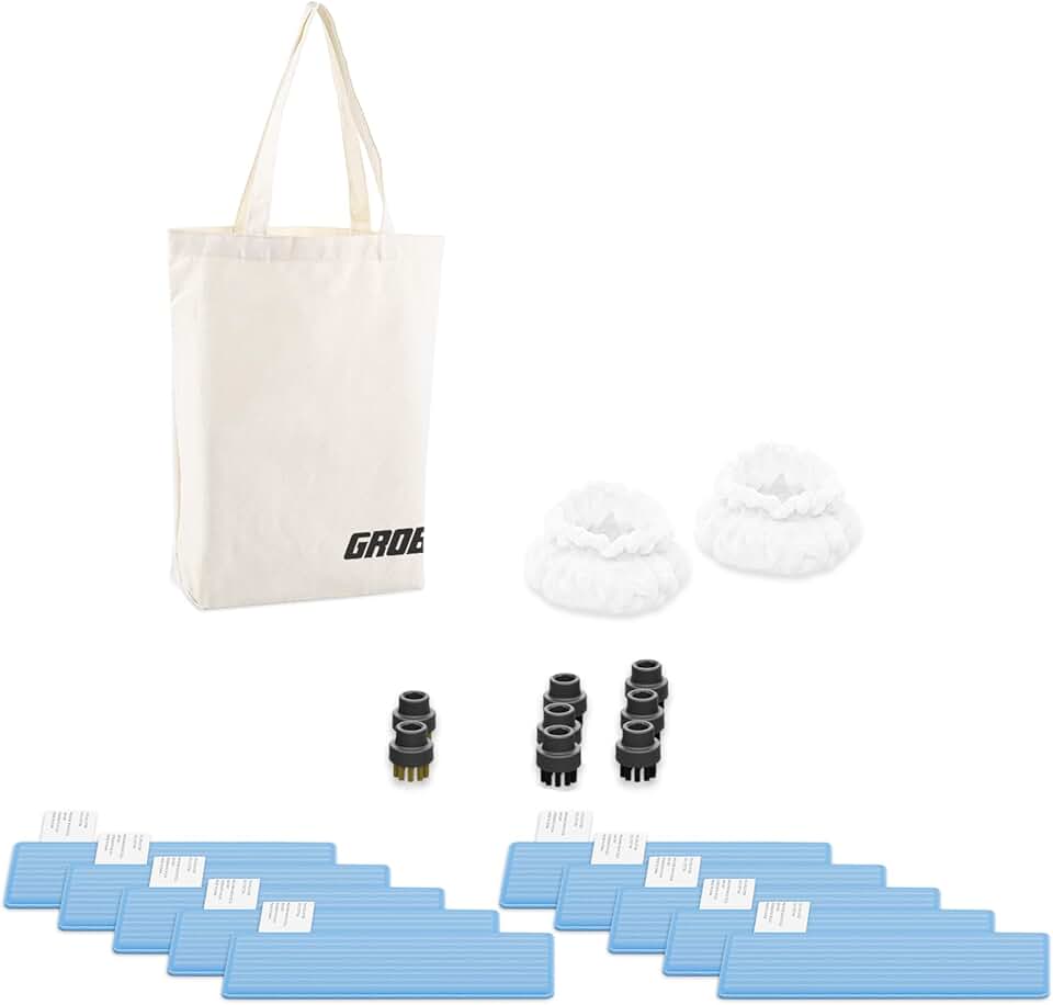Steam Cleaner Consumable Pack with Microfiber, Brushes, and Storage
