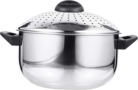 Stainless Steel Pot with Lid for Cooking and Noodles