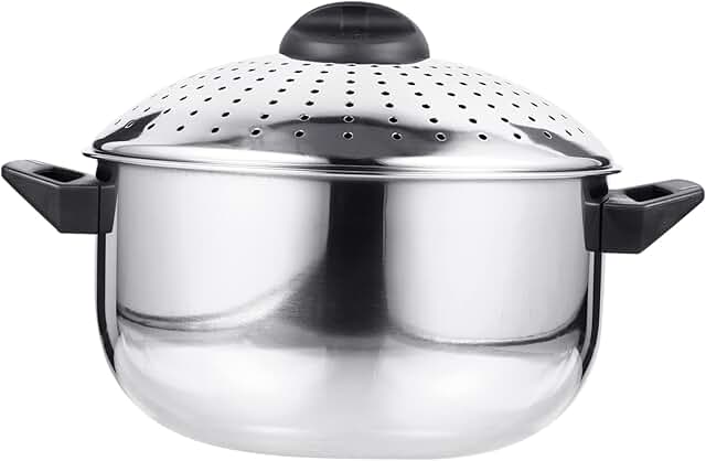 Stainless Steel Pot with Lid for Cooking and Noodles
