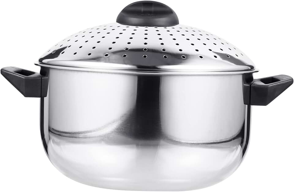 Stainless Steel Pot with Lid for Cooking and Noodles