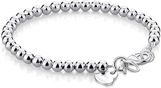 Sterling Silver Bead Chain Bracelet for Women