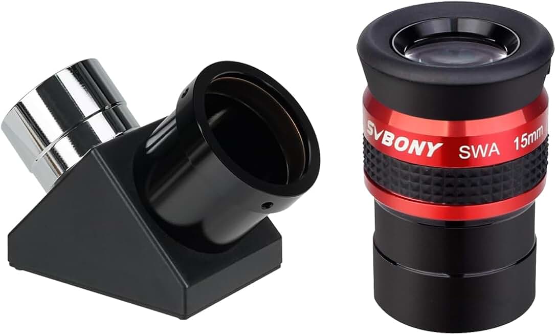 15mm 70° Wide-Angle Telescope Eyepiece with 90° Diagonal