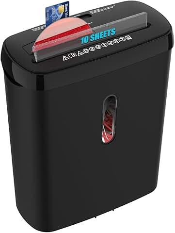 10-Sheet Strip Cut Paper Shredder with 3.17-Gallon Basket