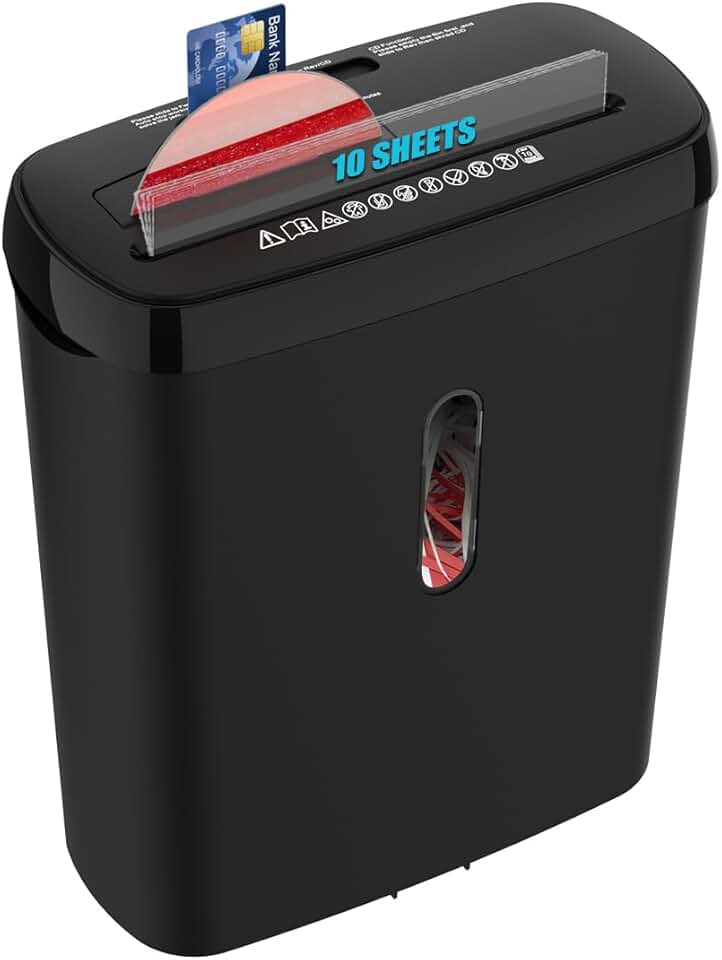 10-Sheet Strip Cut Paper Shredder with 3.17-Gallon Basket
